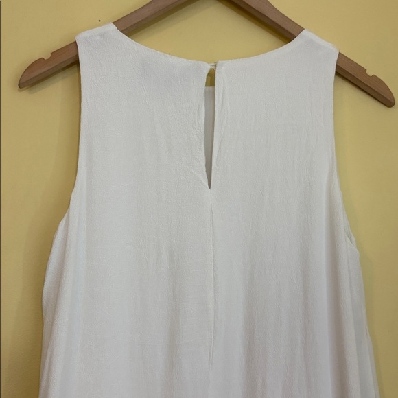 Lulus | White Viscose Blend Gauze Sleeveless Lined Round Neck Mini Dress Small - Picture 7 of 12